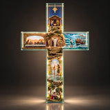 Cruz Iluminada Caminho de Jesus – 6 Cenas em Relevo com Luz e Controle