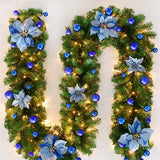 Festão de Natal com Kit led, bolas e flores