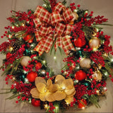 Guirlanda Decoração de Natal Laços + Led 65CM