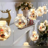Cortina de Luzes LED com Globos Natalinos – Papai Noel, Árvore ou Boneco de Neve