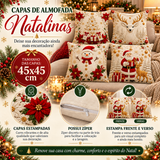 Kit Capas de Almofada Papai Noel Natalino 45x45cm – 4 ou 6 Peças
