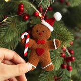 Enfeite Bolachinha de Gengibre de Pelúcia para Árvore de Natal