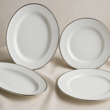 Conjunto 4 Travessas Porcelana Platina - Servir Premium