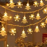 Varal de Luzes de Natal 20 LEDs – 3 m (Árvore, Rena, Estrela e Floco de Neve)