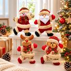 Kit Enfeites de Natal Pendente em Pelúcia