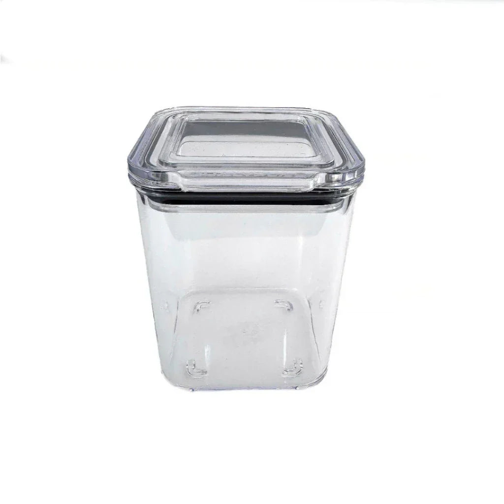 Kit Potes Herméticos Acrílico Cristal 200ml Empilháveis | Organizador de Alimentos com Vedação Premium
