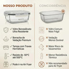 Kit 10 Potes De Vidro Hermético 640ml