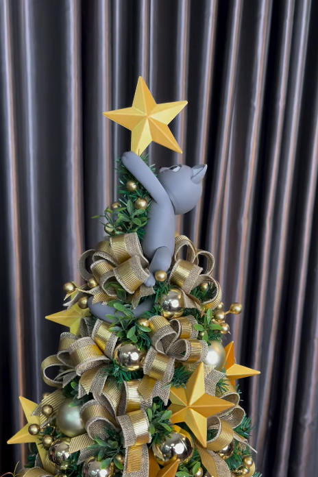 Mini Árvore Gatinho de Natal - detalhe