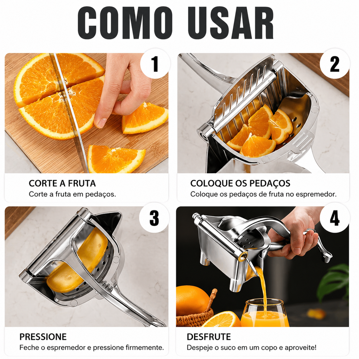 Espremedor Manual de suco da fruta Multifuncional Para Casa