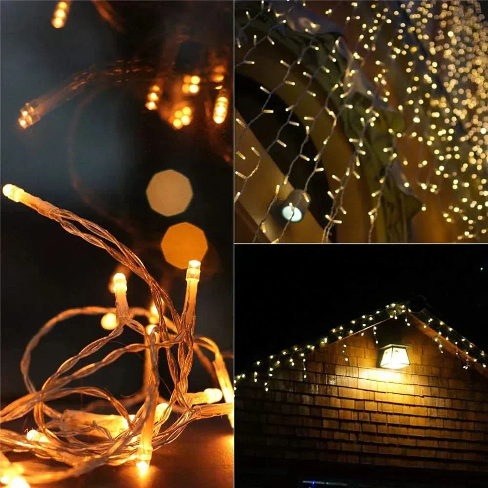Cortina de Luzes LED Natalinas – Encanto e Magia para sua Casa