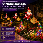 Papai Noel com Regador Solar - iluminação no jardim