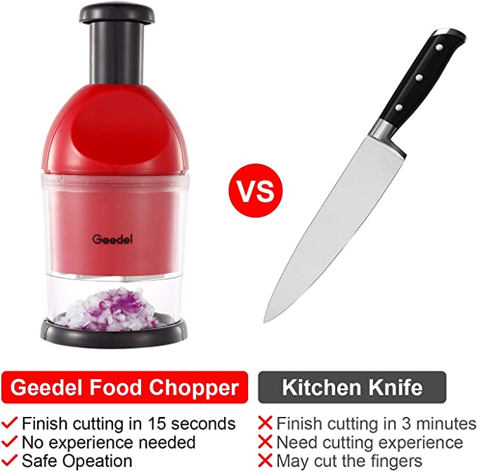 2026 Geedel Manual Food Chopper,2026 Prep Essential! Easily Chop Onions, Garlic, Veggies,BPA Free,Easy Clean