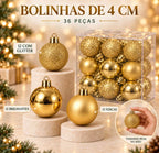 36 Bolinhas de Natal 4 cm - Dourado