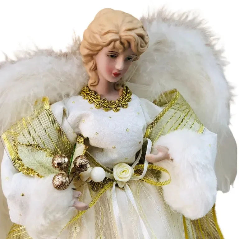 Anjo de Natal 35cm Dourado - Ponteira de Árvore