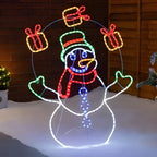 Boneco de Neve em LED Neon 98 cm – 200 LEDs Coloridos com Animação