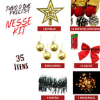 Kit 35 Enfeites De Natal para Decoração árvore/ pinheiro bolinhas, pisca pisca, pendentes Luxo