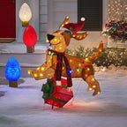 Cachorrinho de Natal Iluminado Saltitante 1,22 m – 144 LEDs Coloridos