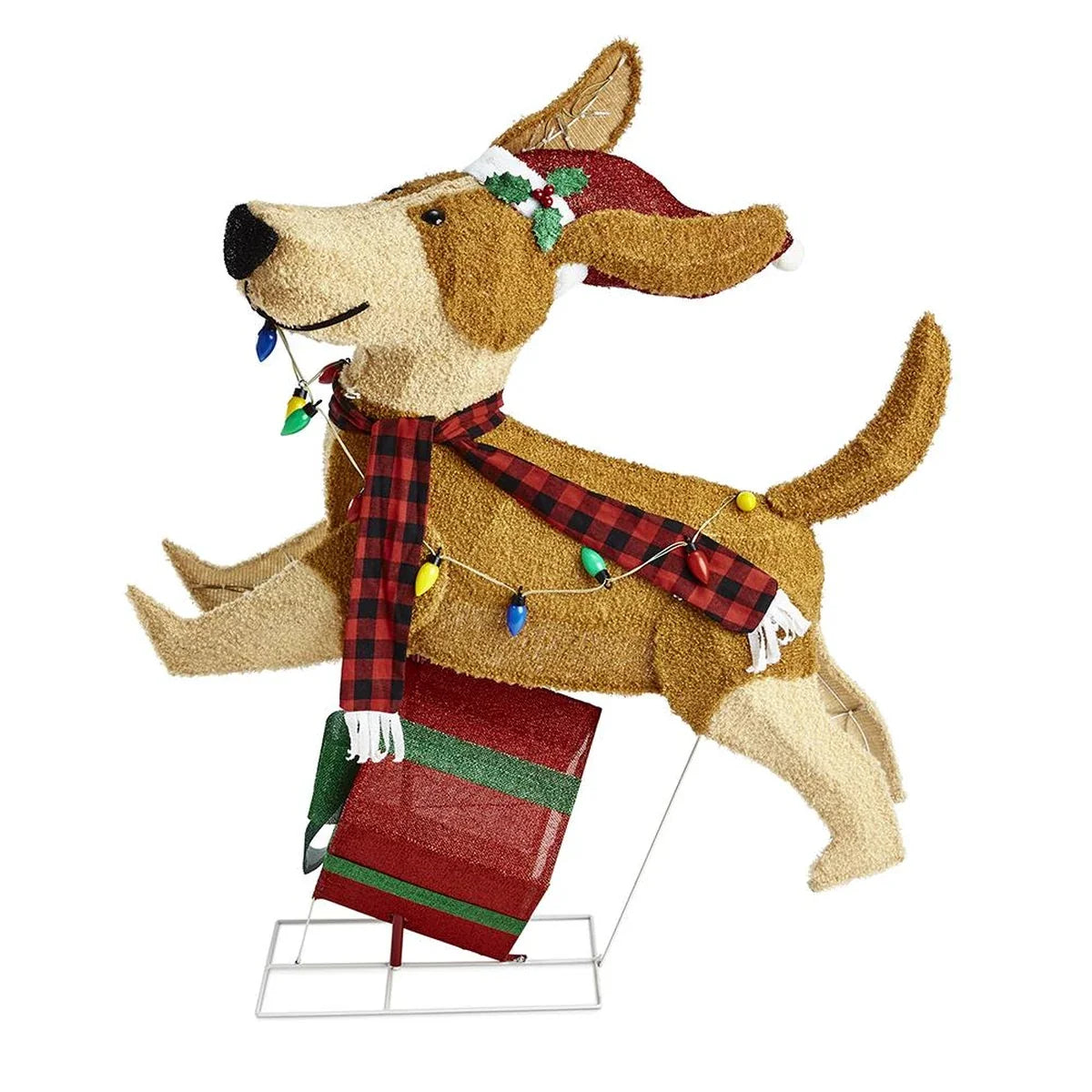 Cachorrinho de Natal Iluminado Saltitante 1,22 m – 144 LEDs Coloridos