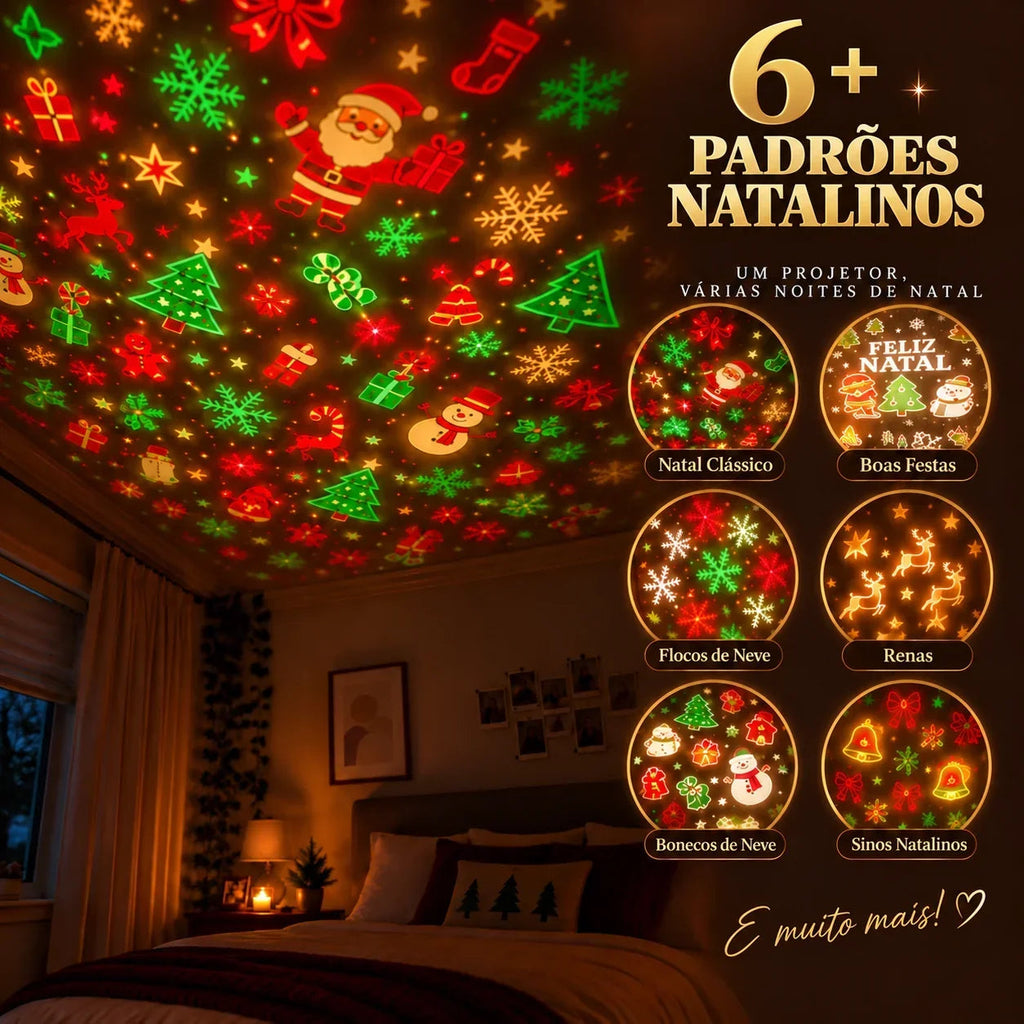 Projetor de Natal LED - projeção no teto