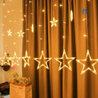 Cascata de Estrelas 138 LEDs 2,5m Bivolt - 8 Funções