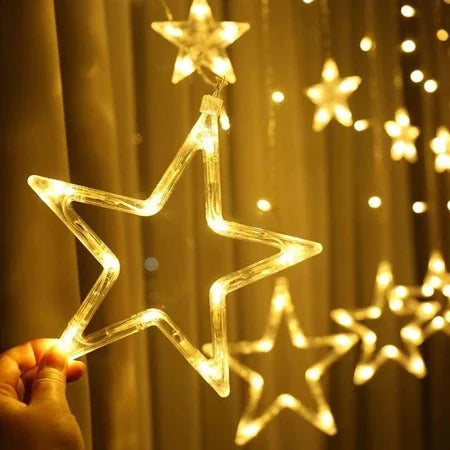 Cascata de Estrelas 138 LEDs 2,5m Bivolt - 8 Funções