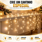 Cortina Fio de Fada 1600 LEDs 3x2m - Luz Quente Bivolt