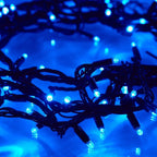 Cordão de 200 Luzes LED Azuis Conectável – 8 Efeitos e Temporizador