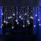 Cortina de LED Flocos de Neve – 3 m, Amarela, Branca, Colorida ou Azul