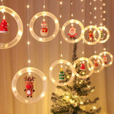 Cortina de Luzes LED com Figuras Natalinas – Argolas, Árvores, Corações e Estrelas