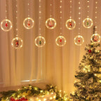 Cortina de Luzes LED com Figuras Natalinas – Argolas, Árvores, Corações e Estrelas