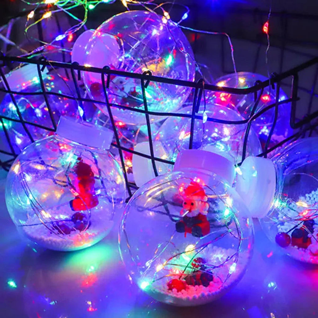 Cortina de Luzes LED com Globos Natalinos – Papai Noel, Árvore ou Boneco de Neve