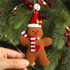 Enfeite Bolachinha de Gengibre de Pelúcia para Árvore de Natal