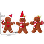 Enfeite Bolachinha de Gengibre de Pelúcia para Árvore de Natal