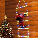 Escada de Luz LED Colorida com Papai Noel Escalando – 3 m com Controle