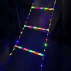 Escada de Luz LED Colorida com Papai Noel Escalando – 3 m com Controle