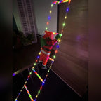 Escada de Luz LED Colorida com Papai Noel Escalando – 3 m com Controle