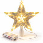 Estrela LED Ponteira de Árvore - Efeito Cristal Luz Quente