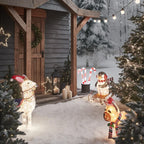 Figura de Natal Alpaca Iluminada 78 cm com Gorro de Papai Noel