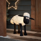 Figura de Natal Ovelha Iluminada 50 cm com Gorro de Papai Noel
