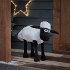 Figura de Natal Ovelha Iluminada 50 cm com Gorro de Papai Noel