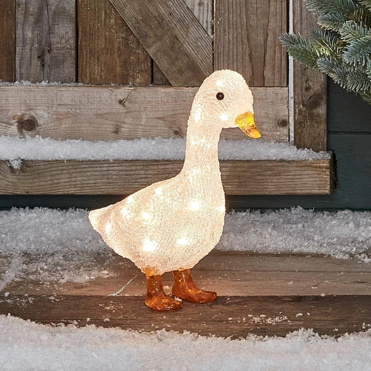 Figura de Natal Pata de Acrílico Iluminada 29 cm a Pilha
