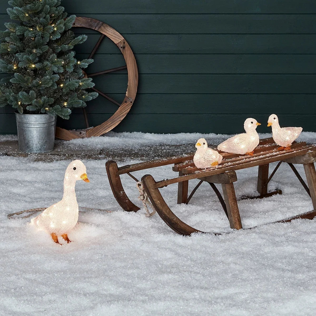 Figura de Natal Pata de Acrílico Iluminada 29 cm a Pilha