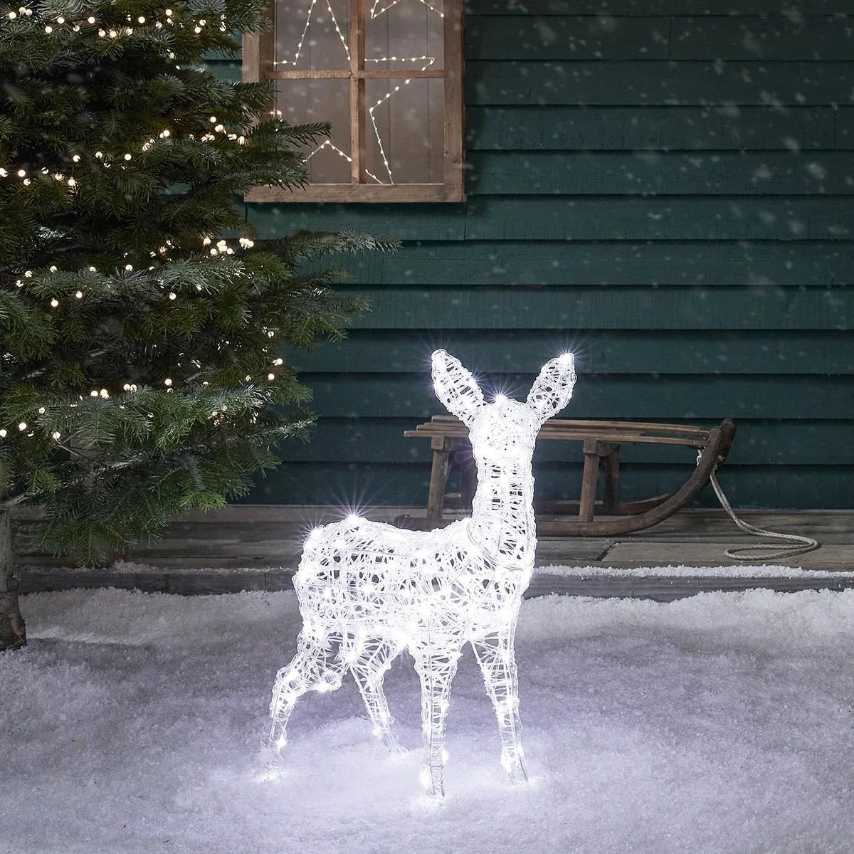 Filhote de Rena de Acrílico Iluminado 77 cm – LED Duas Cores