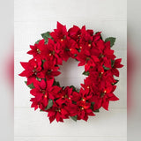 Guirlanda Natal Flores Vermelhas com LED 90 cm