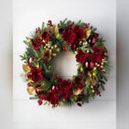 Guirlanda Glamour Vermelho e Dourado com LED 70 cm