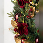 Guirlanda Glamour Vermelho e Dourado com LED 70 cm