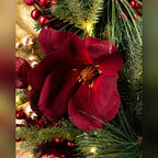 Guirlanda Glamour Vermelho e Dourado com LED 70 cm