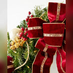 Guirlanda Laço Vermelho Luxo com LED 90 cm