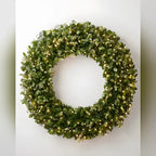 Guirlanda de Natal 90 cm com LED, Folhagens Verdes e Mini Frutas Claras