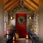 Guirlanda de Natal 90 cm com LED, Pinhas e Folhagens Verdes